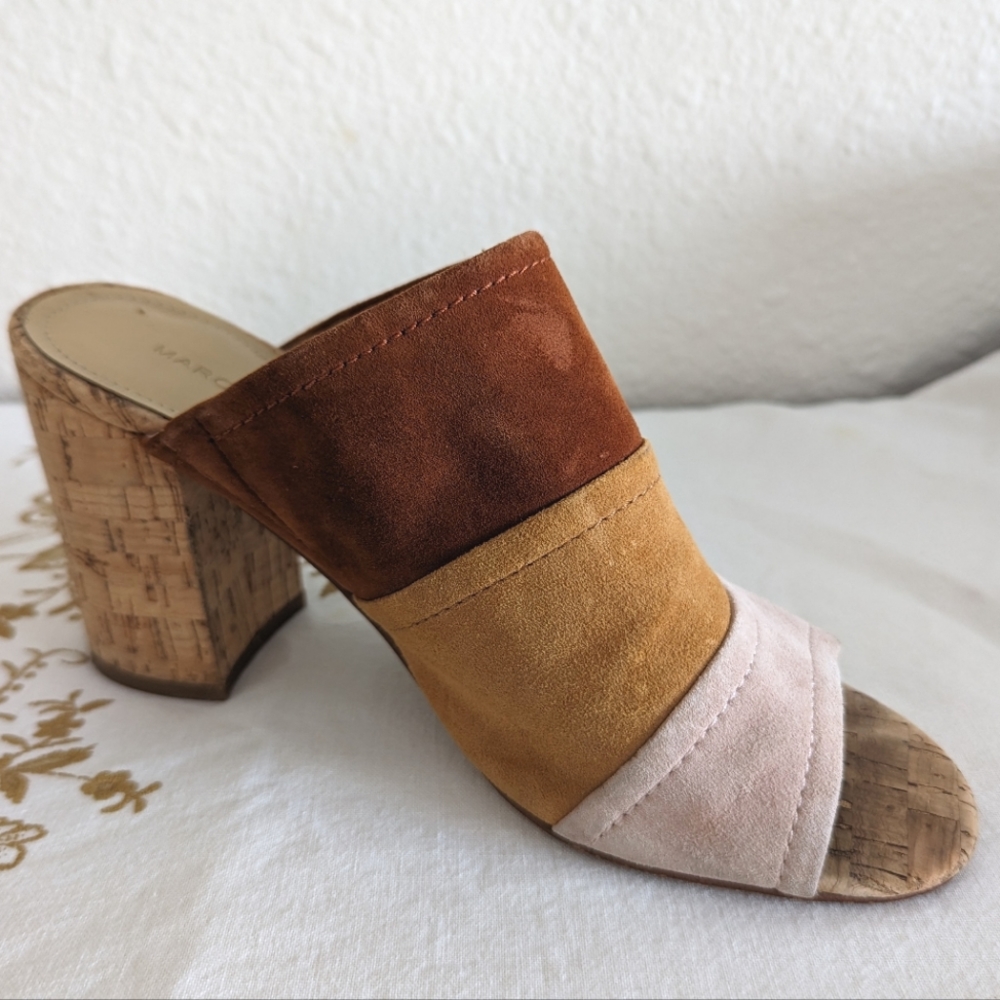 Marc Fisher Womens Prenna Leather Open Toe Casual Mule Sandals, Size 7.5